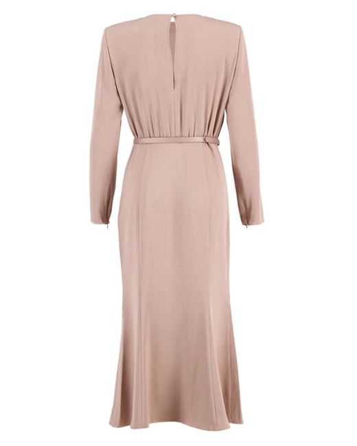 Roland Mouret Pink Cowl-Neck Midi Dress