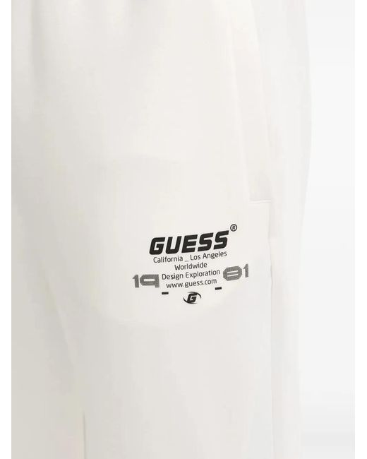 Guess White Drawstring Trousers for men