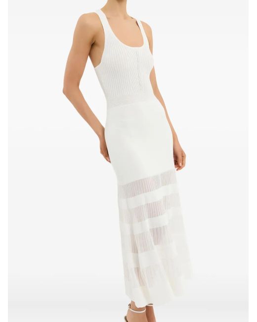 Rebecca Vallance White Geripptes Reign Midikleid