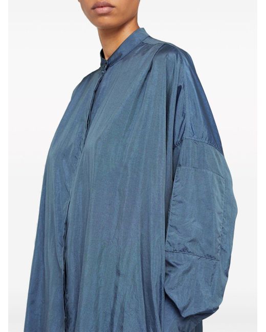 Jil Sander Blue Belted Midi Shirt Dress