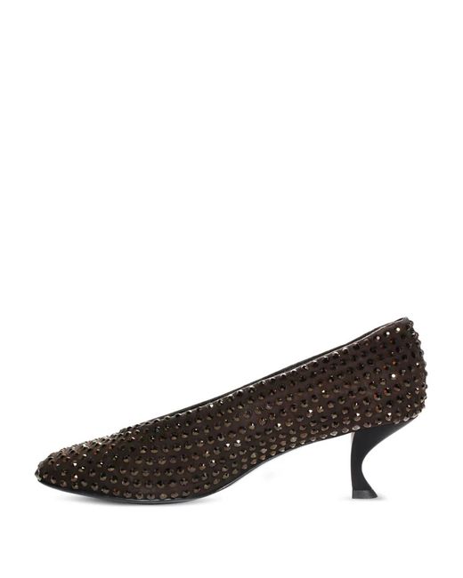 LA ROSE Brown 50Mm Crystal-Embellished Pumps