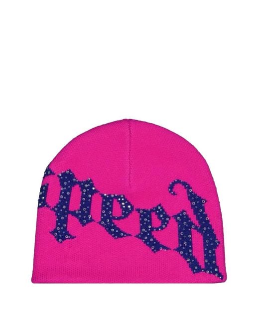 Godspeed Pink Logo-Studded Beanie Hat for men