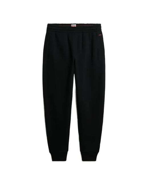 Superdry Black Logo-Patch Track Pants for men