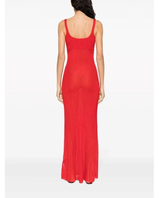 Jacquemus Red La Robe Maille Long Dress