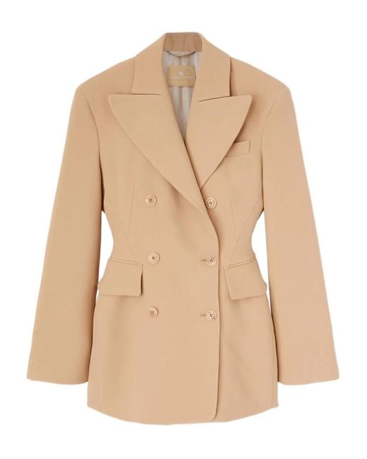 Ermanno Scervino Natural Double-Breasted Jacket