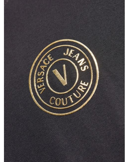Versace Jeans Couture Black Logo-Plaque T-Shirt for men