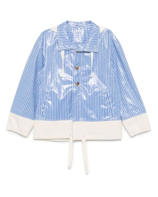 メンズ Thom Browne ストライプ フーデッドジャケット Blue