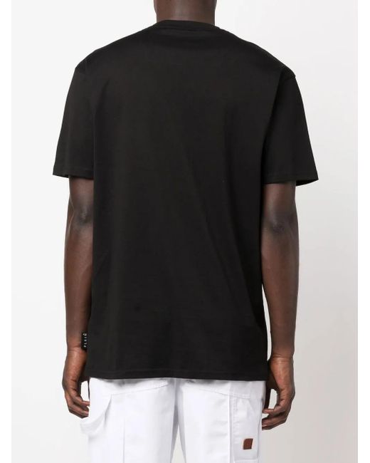 Philipp Plein Black Chest Logo-Print Detail T-Shirt for men