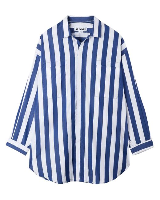 Sunnei Blue Striped Shirt