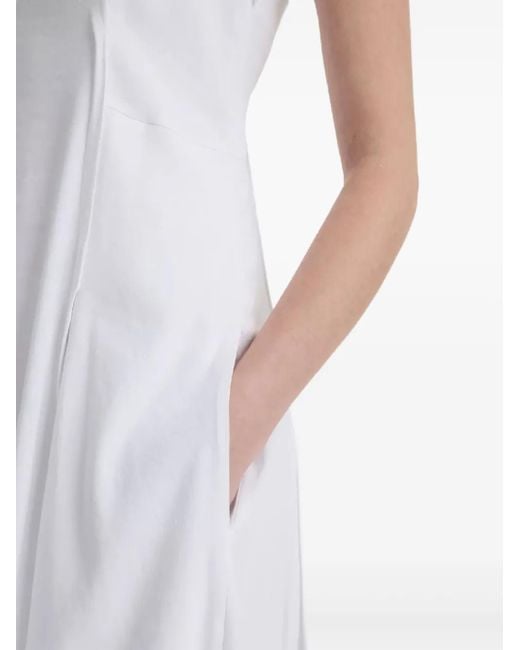 Vince White Square-Neck Midi Dress