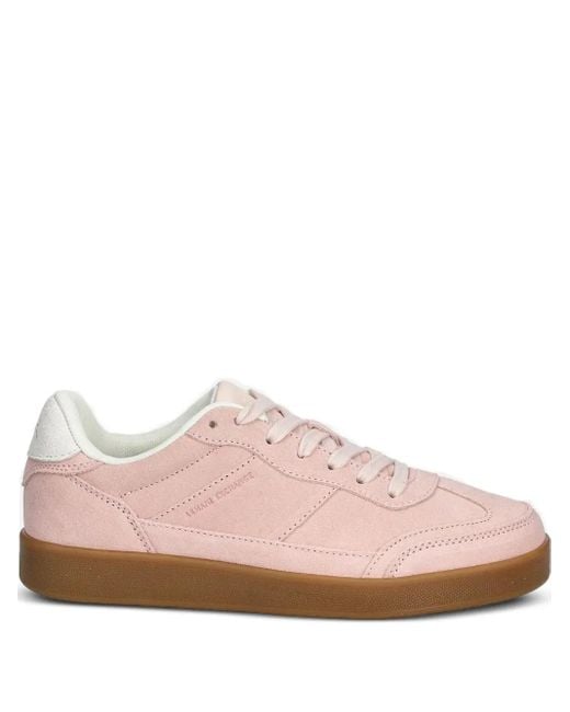 ARMANI EXCHANGE Pink Suede Sneakers