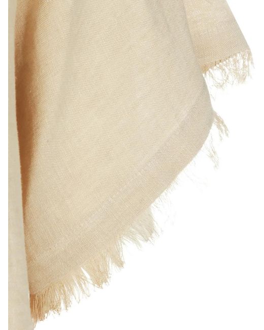 Antonelli Natural Fringed V-Neck T-Shirt