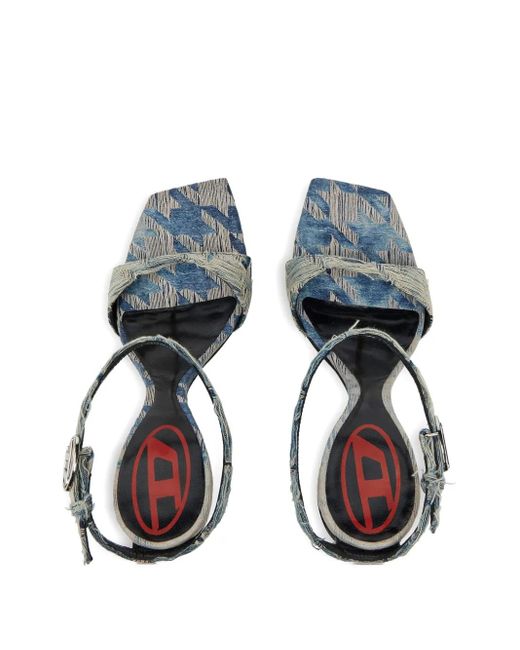 DIESEL Metallic D-Amber-Wedge Sandals