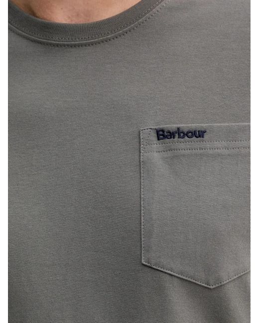 メンズ Barbour ロゴ Tシャツ Gray