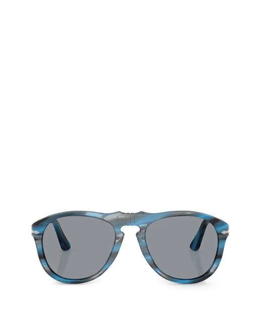 Persol Gray Striped Browline Sunglasses for men