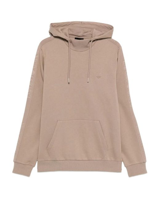 Emporio Armani Natural Lounge Side Logo Hoodie Fungi for men
