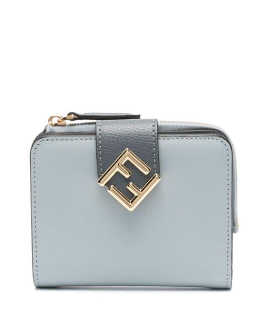 Fendi Blue Ff Diamonds Leather Wallet