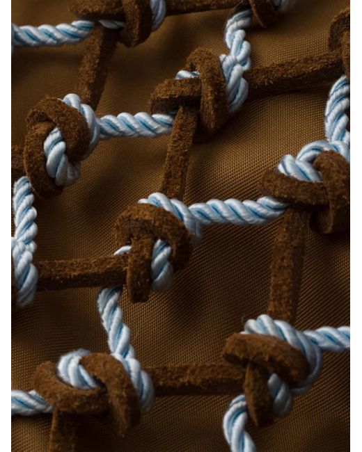 Prada Black Small Macramé Tote Bag