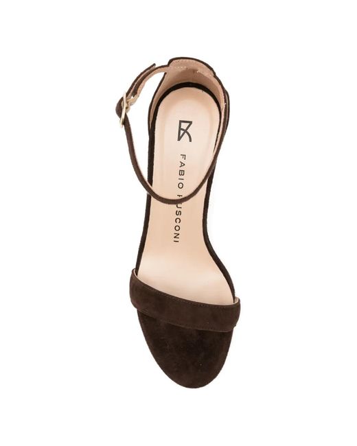 Fabio Rusconi Brown Buckle-Strap Sandals