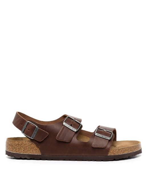 Birkenstock Milano Leather Sandals in Brown for Men | Lyst