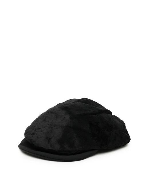 Junya Watanabe Black Casquette En Fourrure Artificielle