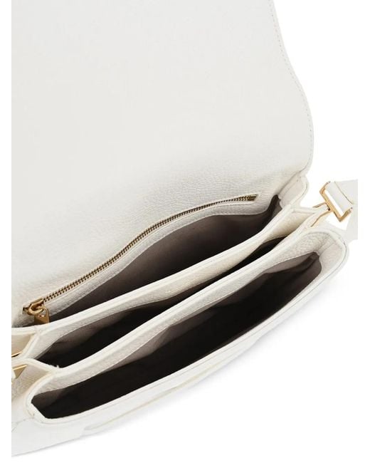 Il Bisonte White Hammered-Leather Shoulder Bag