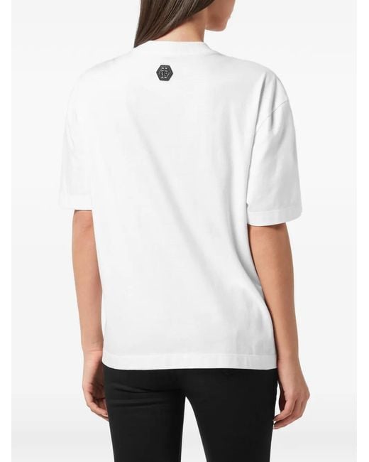 Philipp Plein White Fit T-Shirt Plein Eagle