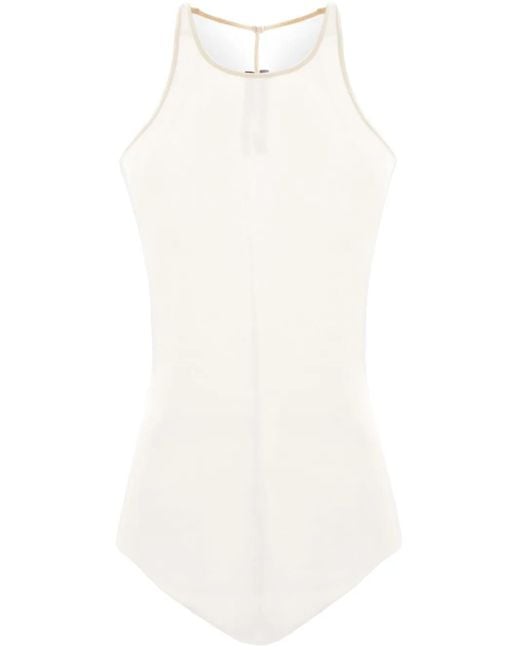 Rick Owens White Fine-Ribbed Tank Top