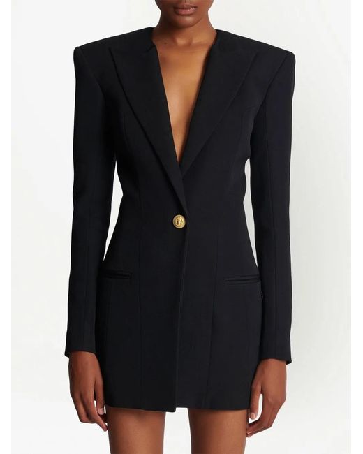 Balmain Black Single-Breasted Blazer Dress