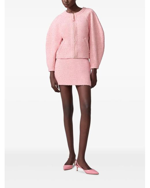 Carolina Herrera Pink Tweed Mini Skirt