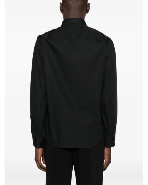 Versace Jeans Couture Black Logo-Plaque Cotton Shirt for men