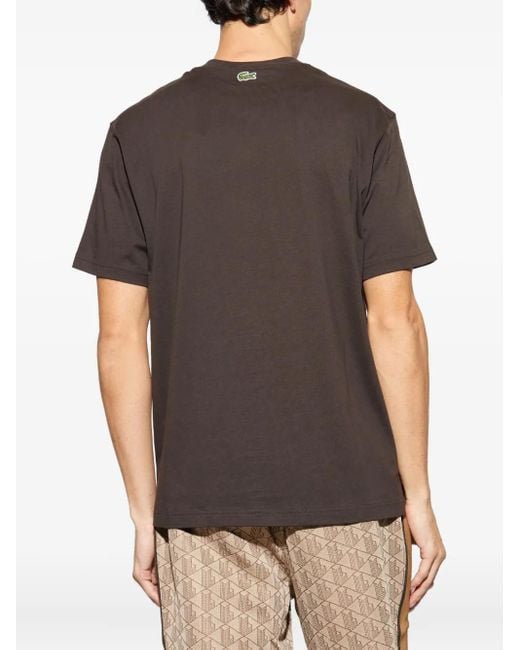 T-Shirt Con Stampa di Lacoste in Gray da Uomo