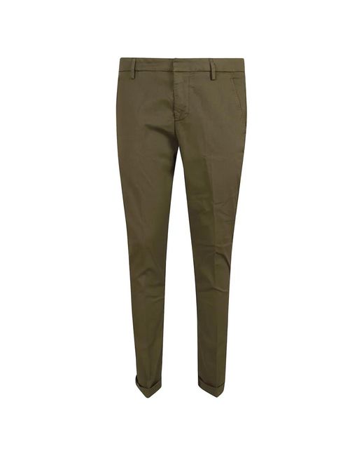 Dondup Green Gaubert Concealed-Fastening Chinos for men