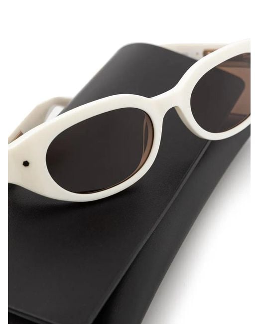 AllSaints White Lola Oval-Frame Sunglasses