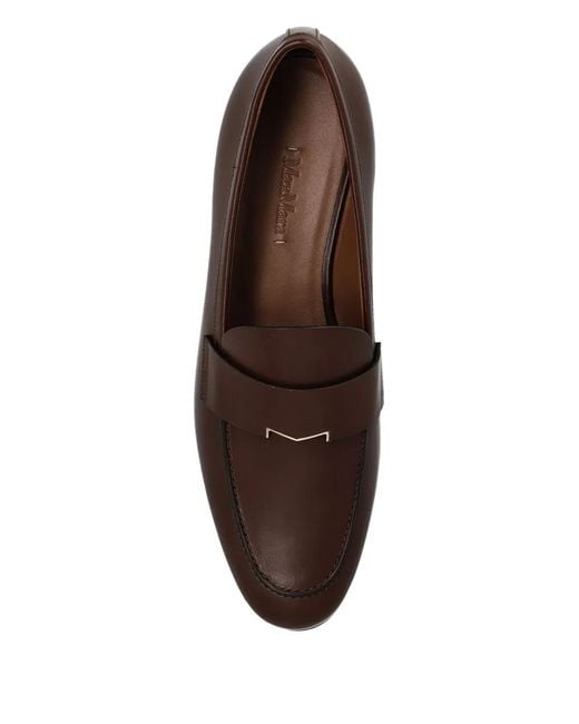 Max Mara Brown Regent Leather Loafers