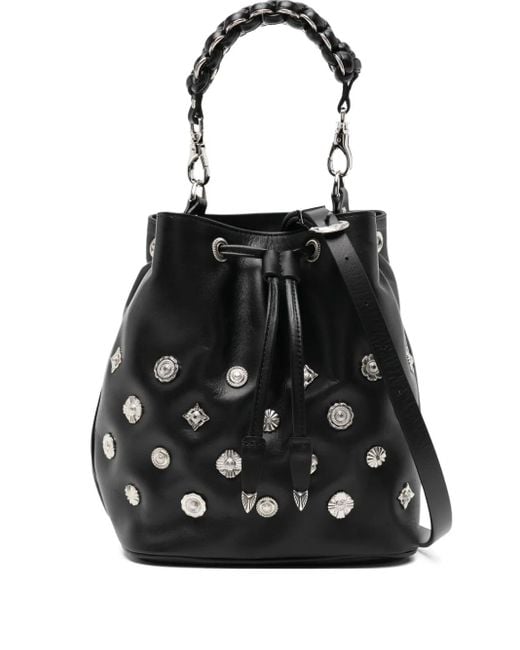 Toga Black Concho Bucket Bag