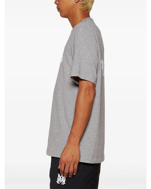 Amiri Gray Logo-Print Cotton T-Shirt for men