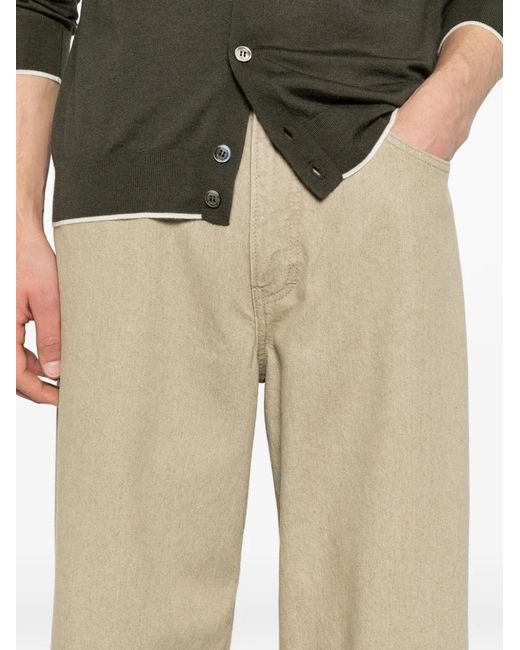 Jeanerica White Five-Pocket Straight Jeans for men