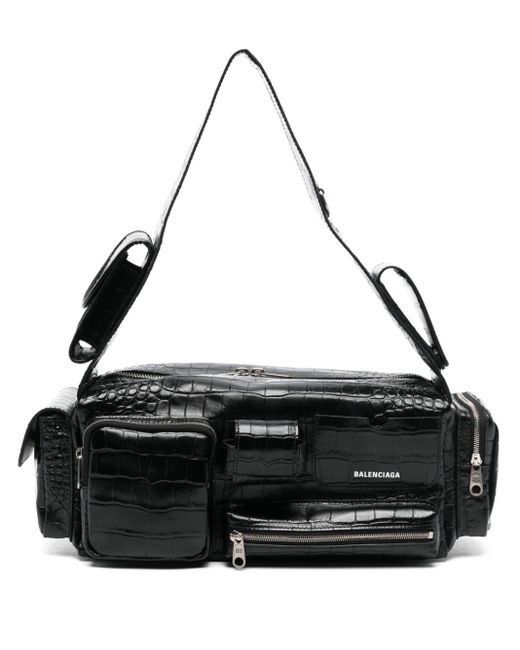 Balenciaga Black Small Superbusy Shoulder Bag for men