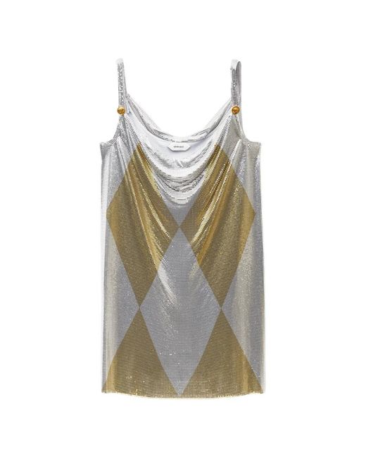 Versace Multicolor Metal Mesh Mini Dress