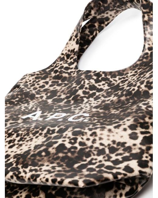 Sac cabas Ninon à imprimé léopard A.P.C. en coloris Black