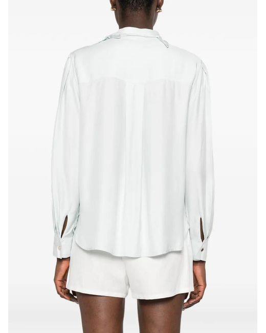 Self-Portrait White Floral-Embellished Shirt