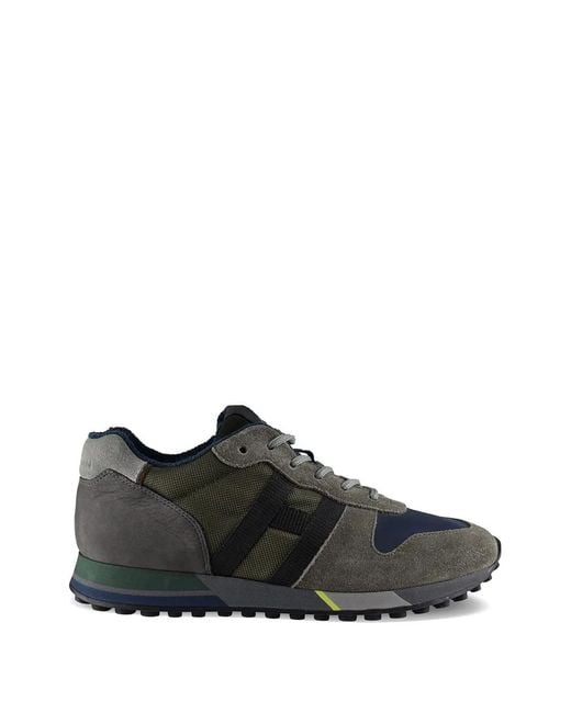 Hogan Black H383 Logo Suede Sneakers for men