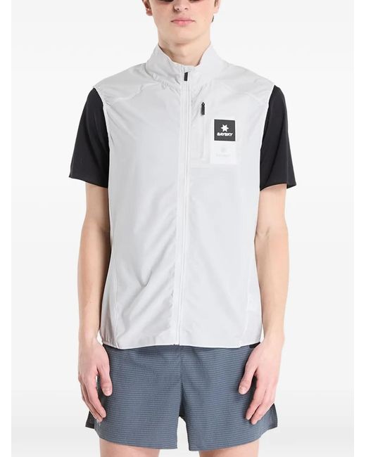 Saysky Gray Clean Pace Flex Logo-Patch Vest for men