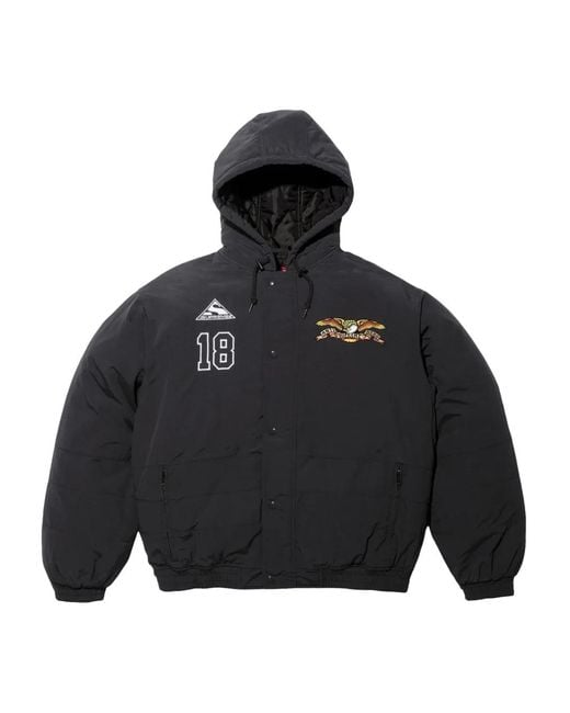 Supreme Black Antihero Stadium Hooded Jacket for men