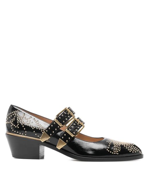 Chloé Black Susanna Buckle-Strap Pumps