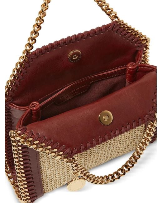 Stella McCartney Brown Mini Falabella Woven-Design Tote Bag