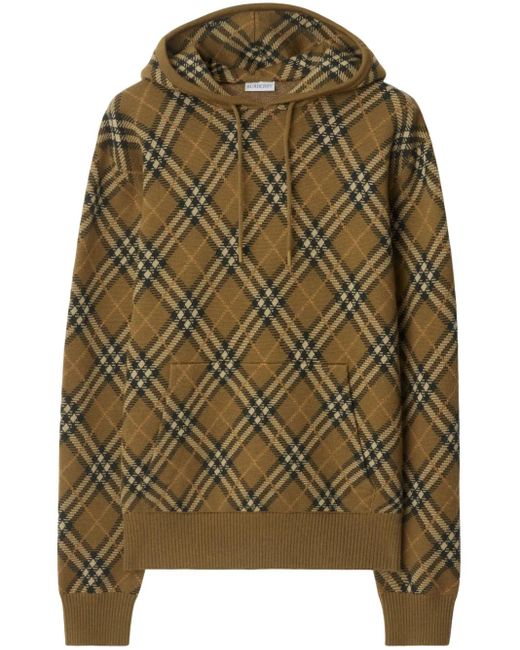 Burberry Green Wool-Mohair Blend Hooded Sweatshirt for men