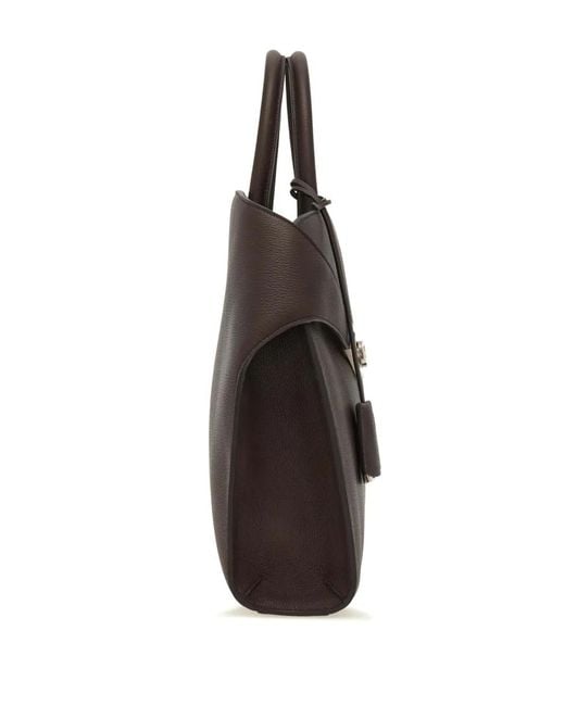 Ferragamo Brown Hug Briefcase for men
