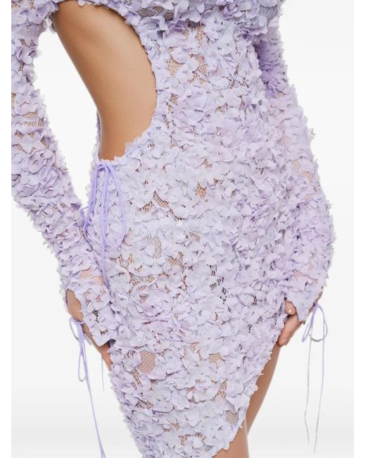 Anouki Purple Robe Courte En Guipure